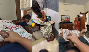 Mallu Maid Aunty Watches Me Flash Dick Leak HD Porn