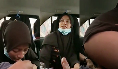 Indian Hijabi Girl Blowjob Dick Fucking Inside Car Porn HD